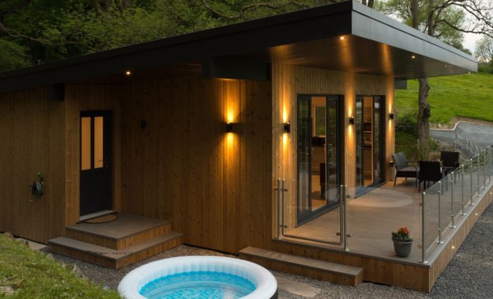 hot tub Luxury Timber Cabins Lowfield Timber Frames